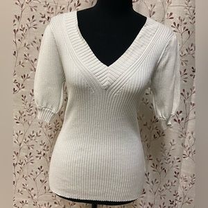 Worthington - Women's V-Neck Elbow Sleeve Pullover Sweater (NWOT)